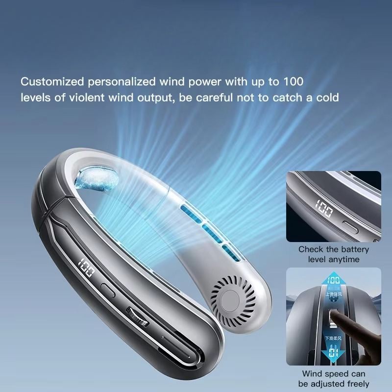 Compact Personal Neck Cooler Fan Rechargeable Wearable