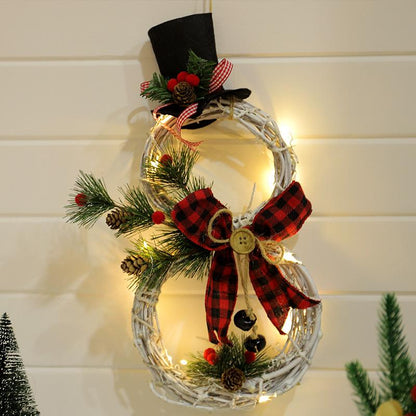 Winter Snowman LED Christmas Decor Wreath - Befez