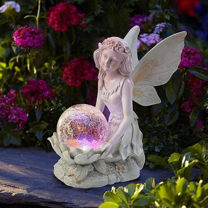 Befez Outdoor Solar Powered Fairy Figurine Decor