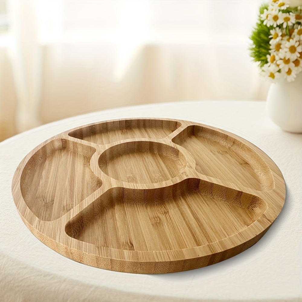 Natural Bamboo Round Serving Platter