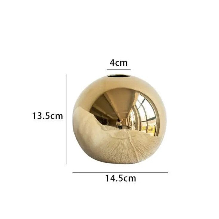 Luxury Metallic Sphere Vase