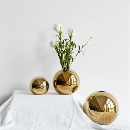 Luxury Metallic Sphere Vase