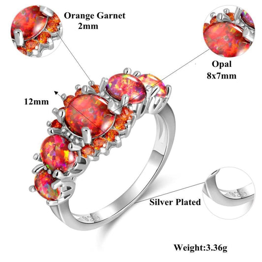 Vibrant Red Gemstone Cocktail Ring - Befez