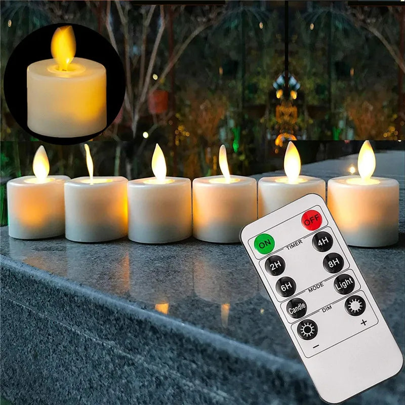 Warm LED Flicker Candle Set with Remote