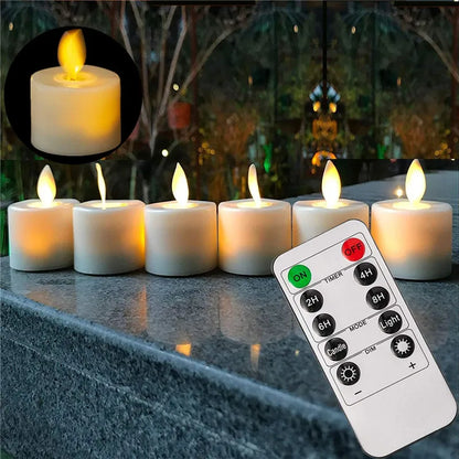 Warm LED Flicker Candle Set with Remote