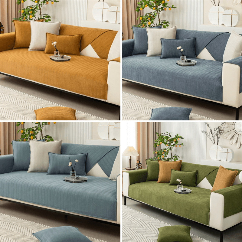 Plush Sofa Slipcover Protector Cushion