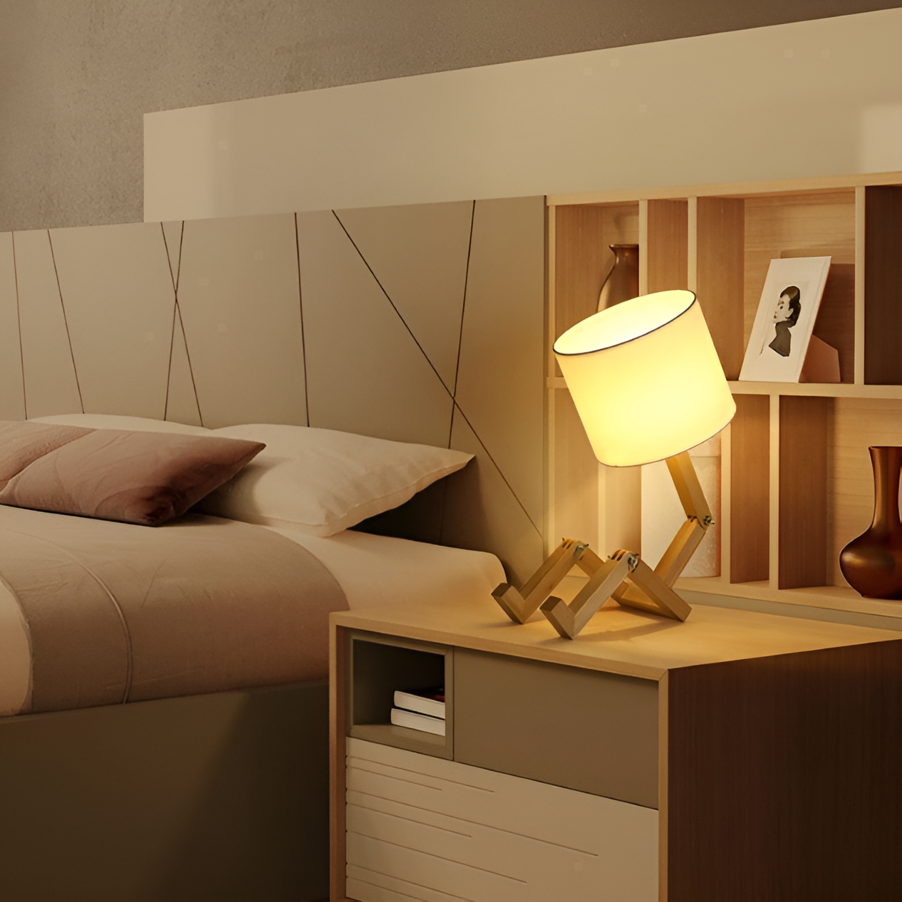 Adjustable Wooden Table Lamp
