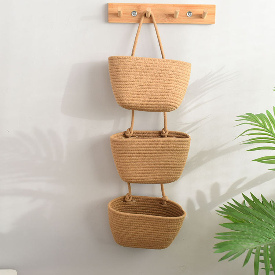 Natural Fiber 3-Tier Storage Basket - Befez