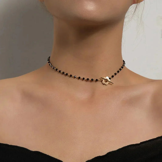 Delicate Floral Pendant Choker Necklace - Befez