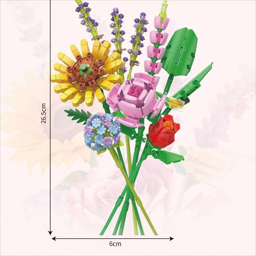 Colorful Flower Building Kit with Snowdrop Blossoms