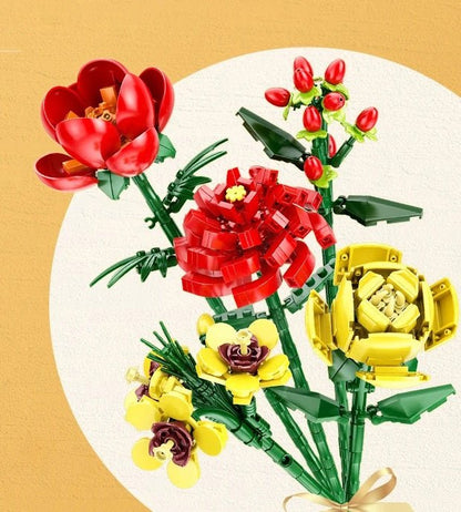 Colorful Flower Building Kit with Snowdrop Blossoms