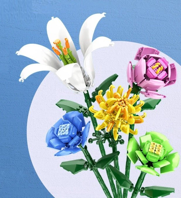 Colorful Flower Building Kit with Snowdrop Blossoms