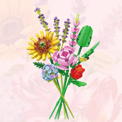 Colorful Flower Building Kit with Snowdrop Blossoms