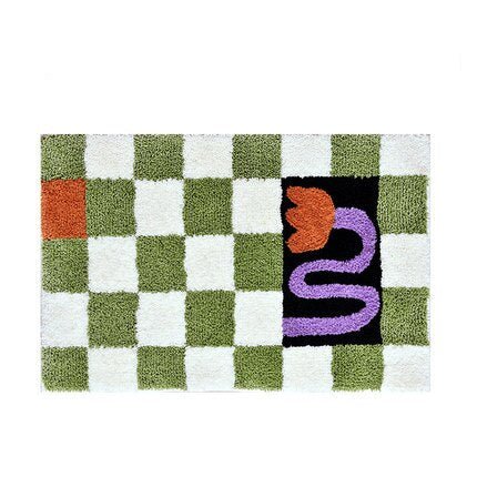 Plush Chess Board Rug