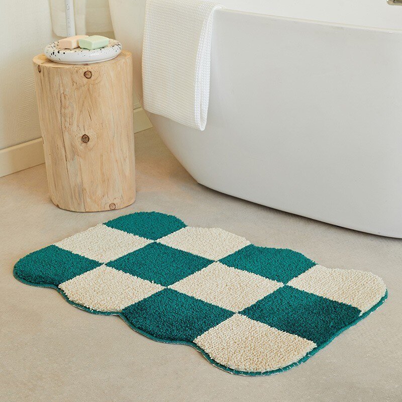 Plush Chess Board Rug