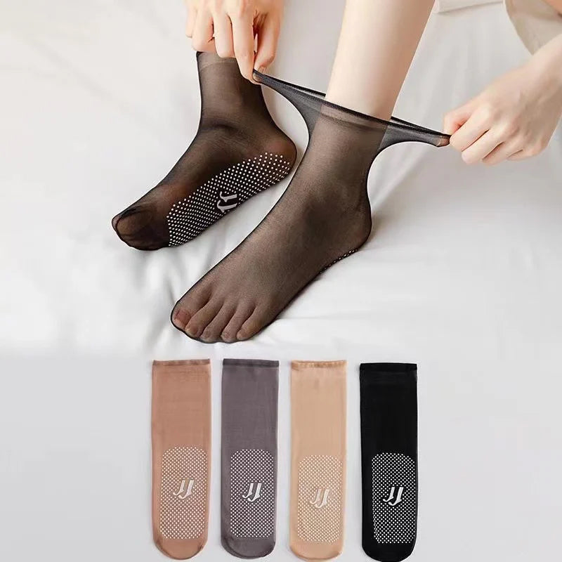 Befez | Thin, Grip Crystal Ankle Socks