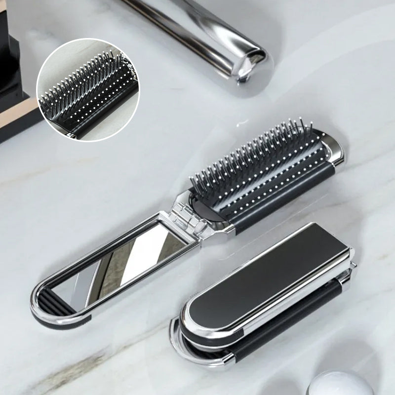 Portable Travel Mirror Brush Set