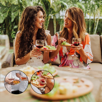 Stylish Appetizer Plate with Wine Cup Holder