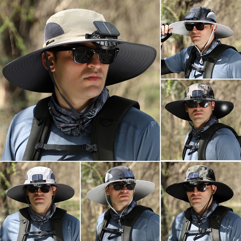 Waterproof Outdoor Fishing Cap with Solar Fan
