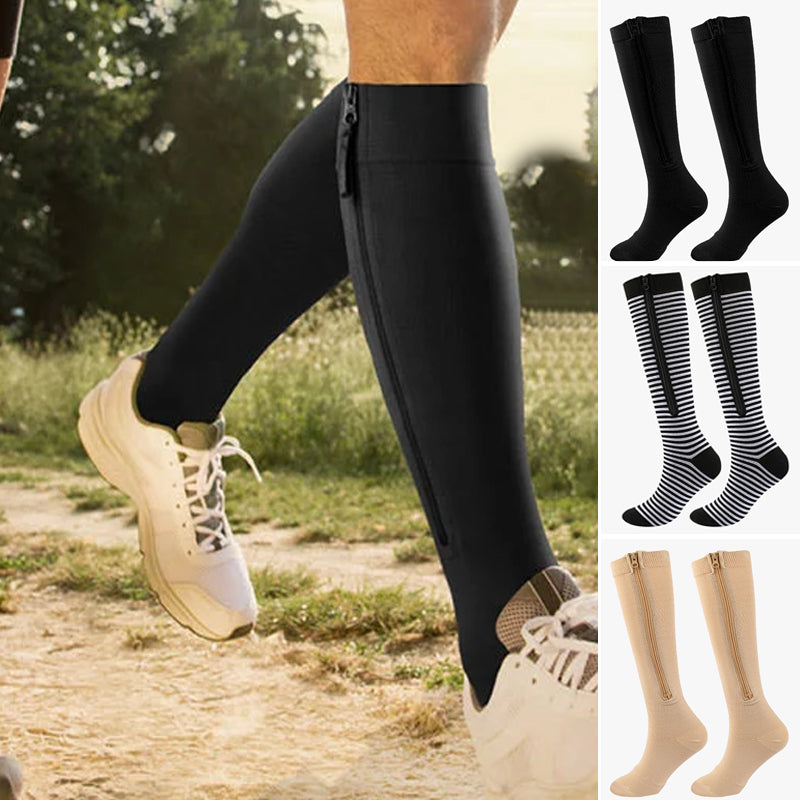 Comfortable Fit Compression Socks with Zip Closure