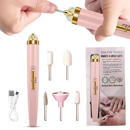 Compact 5-in-1 Nail Care Kit with LED Light