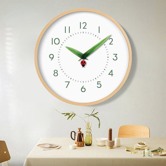 Rustic Wood Bird Clock with Floral Design - Befez