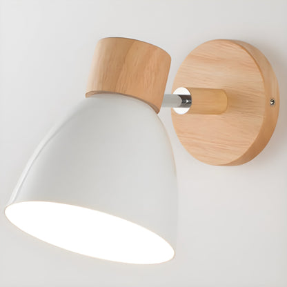 Rustic Wood Wall Light with Switch for Bedroom