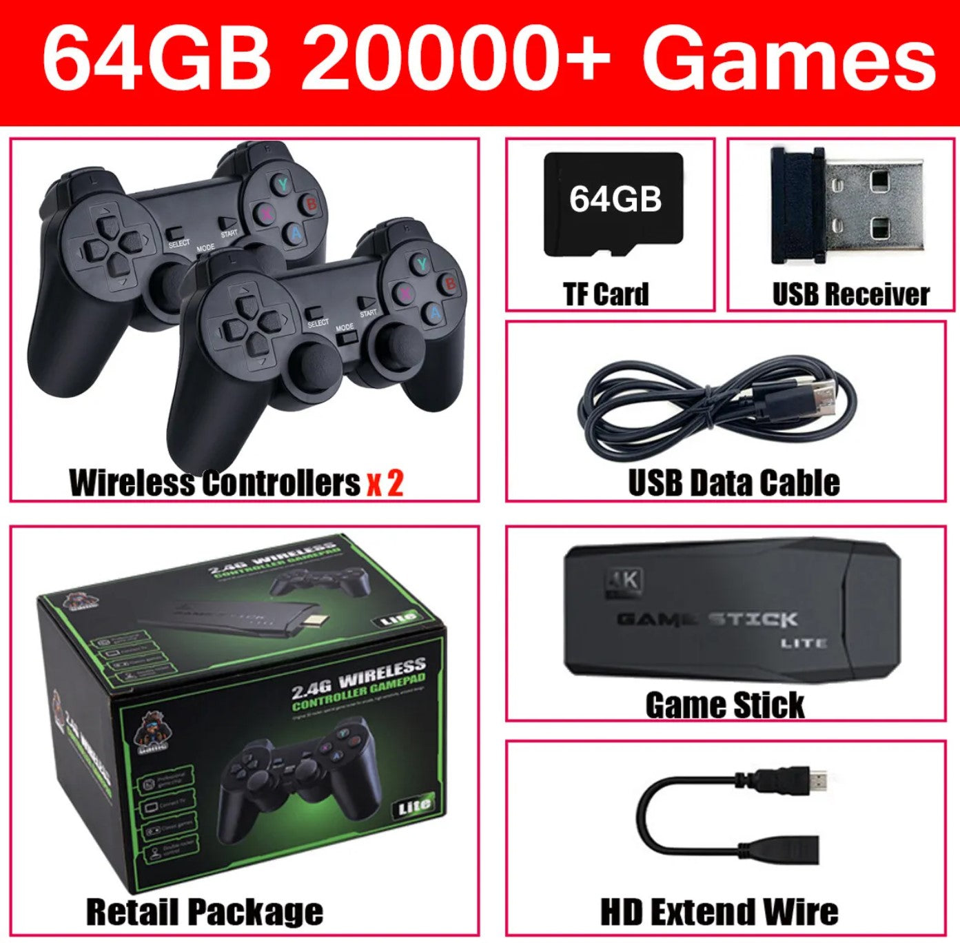 4K Streaming Media Player with 64GB Retro Game Console