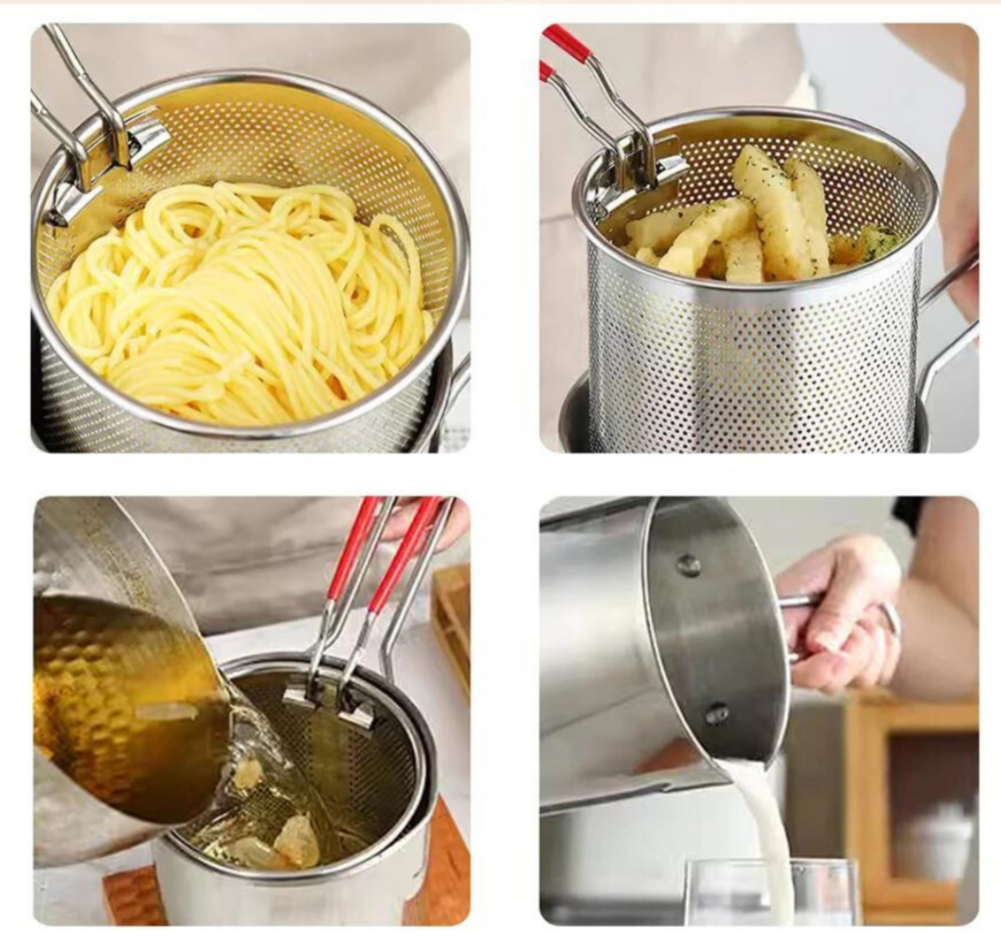 Space Saving Electric Deep Fryer Set with Oil Control