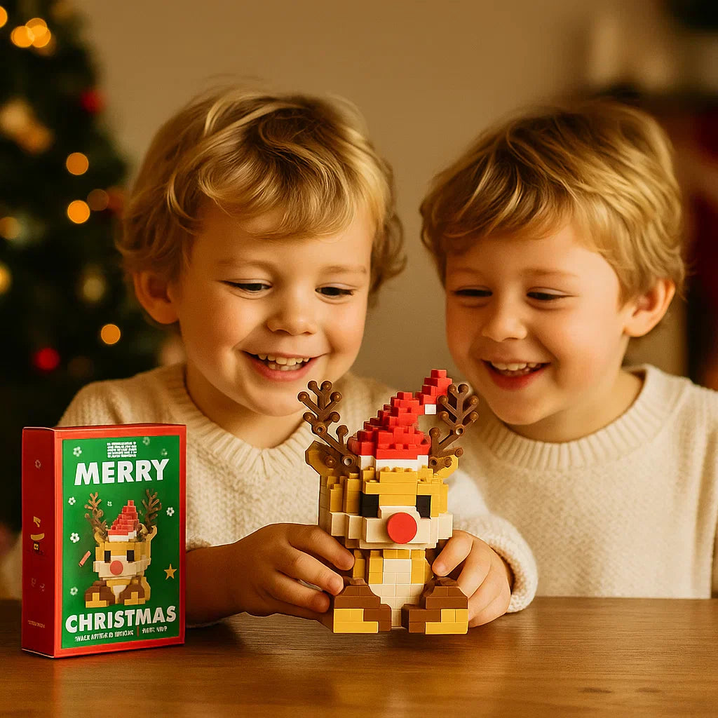 Colorful Kids Christmas Figurine Building Blocks Set