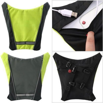 Visible LED Safety Jacket for Cycling Outdoor Night Ride