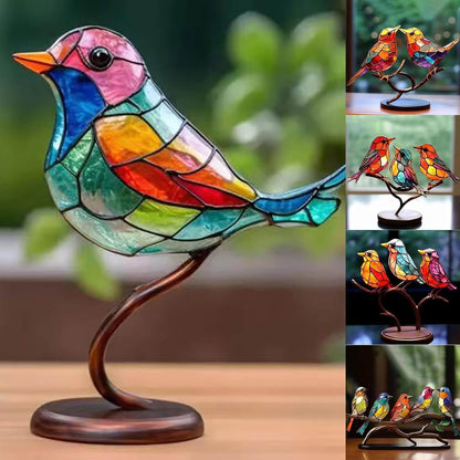 Vibrant Bird Branch Home Decor Figurine