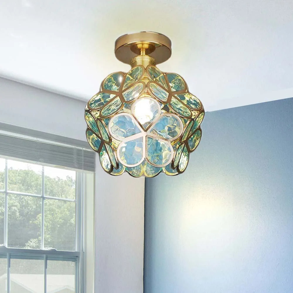 Beautiful Glass Floral Pendant Light