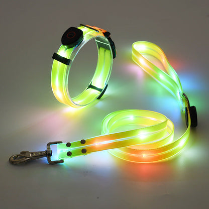Bright LED Pet Collar with Leash Set