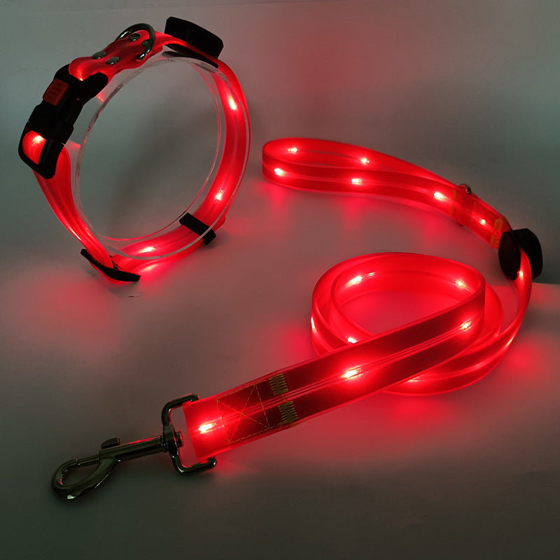 Bright LED Pet Collar with Leash Set