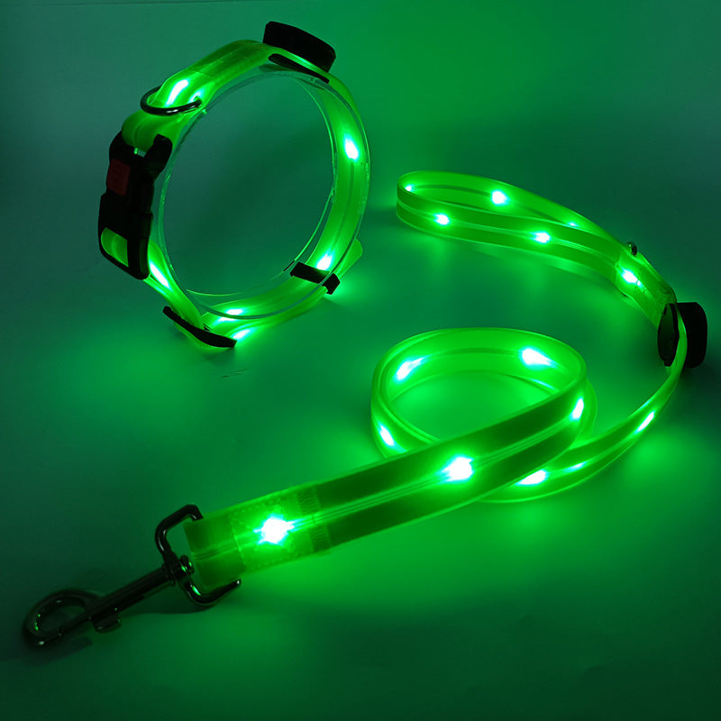 Bright LED Pet Collar with Leash Set