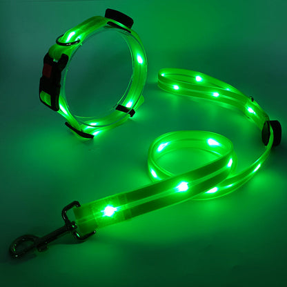 Bright LED Pet Collar with Leash Set