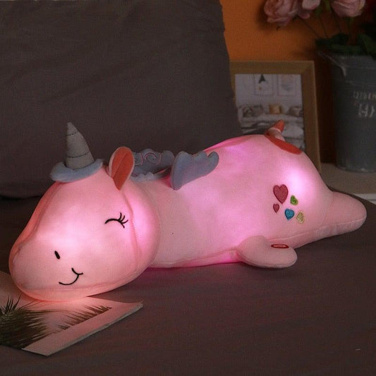 Colorful Unicorn Night Light Plush Toy for Girls - Befez