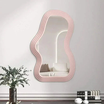 White Round Hanging Wall Mirror for Living Room