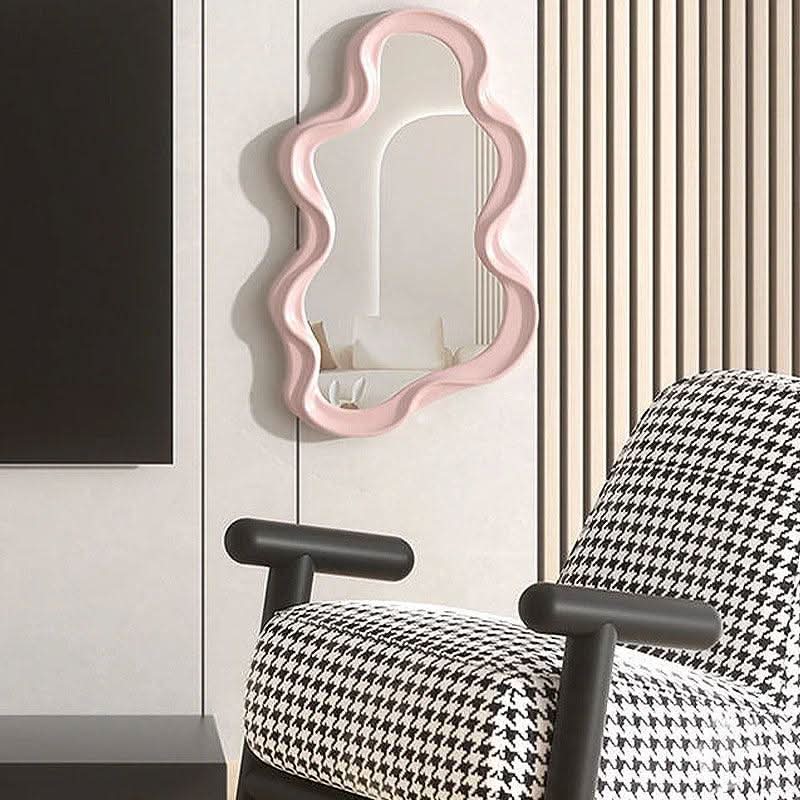 White Round Hanging Wall Mirror for Living Room