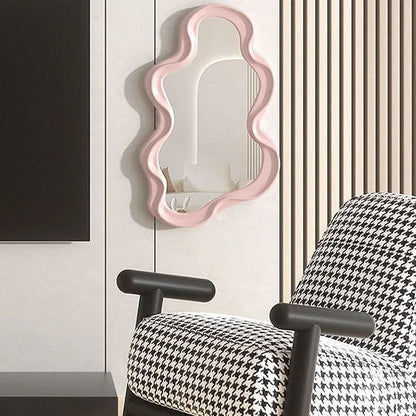 White Round Hanging Wall Mirror for Living Room