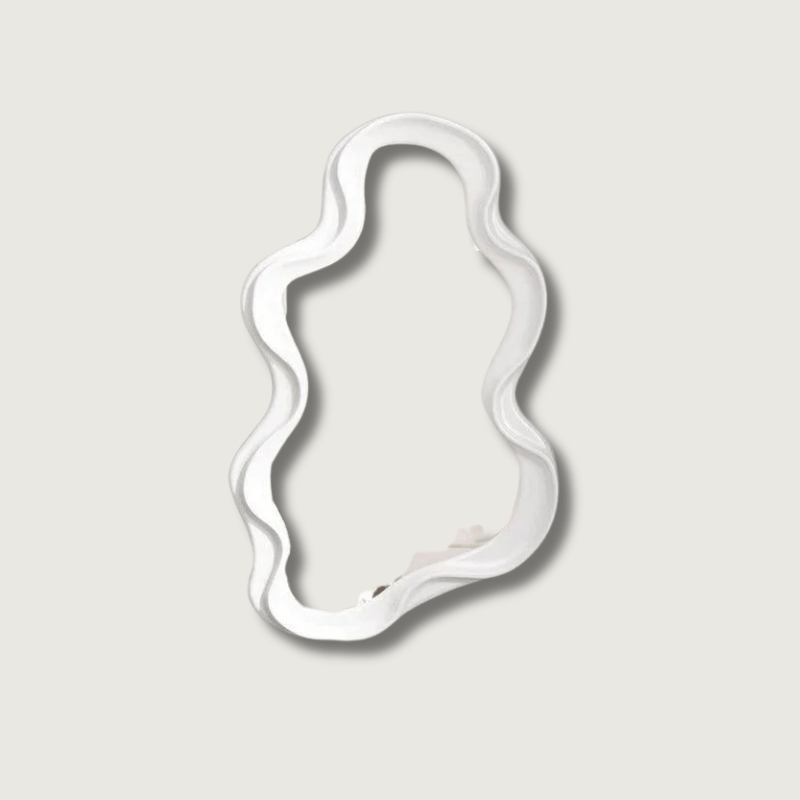 White Round Hanging Wall Mirror for Living Room