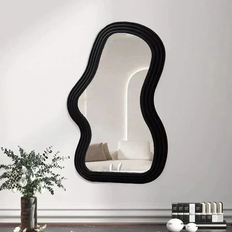 White Round Hanging Wall Mirror for Living Room
