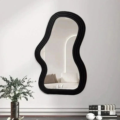 White Round Hanging Wall Mirror for Living Room