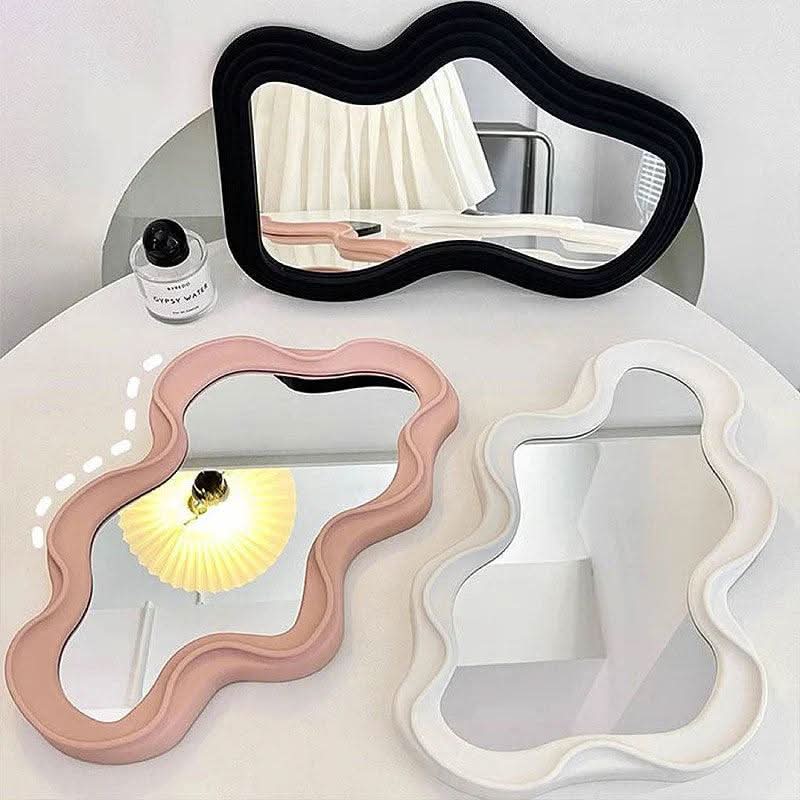 White Round Hanging Wall Mirror for Living Room