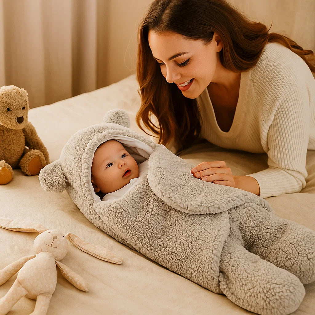 Adorable Bear Baby Blanket and Pajama Set