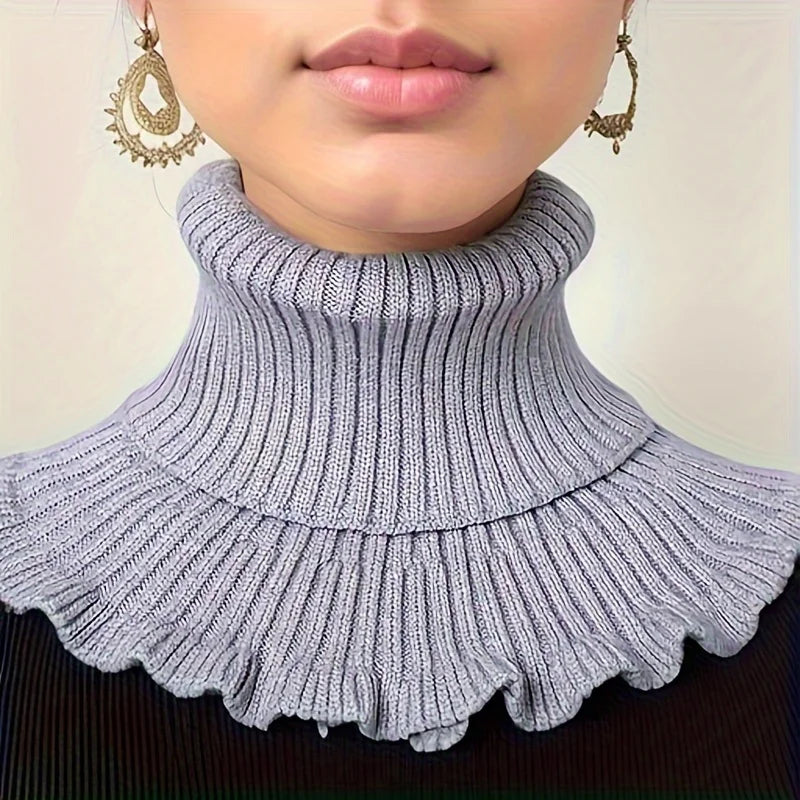 Soft Women's Cable Knit Turtleneck Scarf