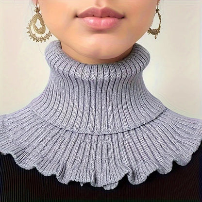 Soft Women's Cable Knit Turtleneck Scarf