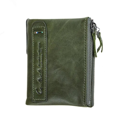 Fashionable Dual Zip Pocket Wallet