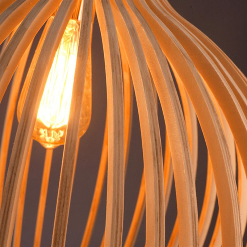 Rustic Wooden Hanging Lamp